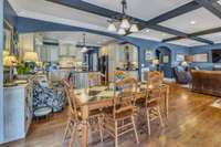 View from the back door leading into the informal dining, den and kitchen