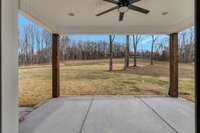 Back patio with a huge backyard! Large enough for a shop!