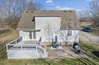 newly painted deck and fenced yard