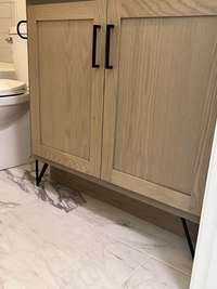 Decorative foot stands for sink cabinet