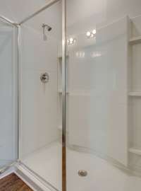 Walk in shower in primary suite