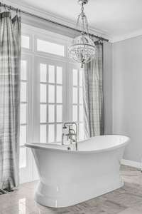 Soaking tub serenity.