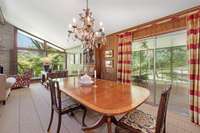 Ambience abounds here with a view of screened porch