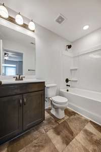 Both bathrooms have granite vanities