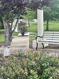 Peaceful rest stops in neighborhood along walking trails.