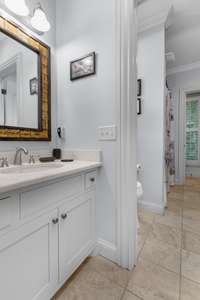 Jack and Jill bathroom that connect two of the bedrooms upstairs.