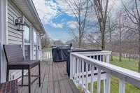 One of 3 seating areas on this rear, full length deck.