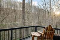 Enjoy the peace and quiet of nature from the large Trex built back deck.