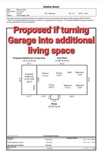 Proposed Additional Living Area: If maximizing space is important, converting the garage to additional living space could add more square footage.
