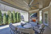 Stunning outdoor oasis where you can relax, entertain, enjoy your favorite beverage or catch a game!