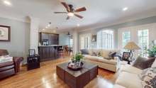 Open floor plan living room, eat in kitchen and dining room