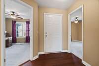 Front door.  Bedrooms on both sides of door