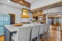 Dolomite countertops in this kitchen are a showstopper.