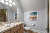 This full bathroom upstairs is the perfect size, and everything in this home is in pristine condition!