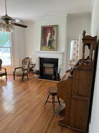 Den with fireplace