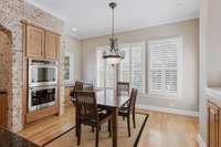 Breakfast area with door leading to the back deck