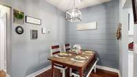 Cute Light Fixture over the Dining Room Table