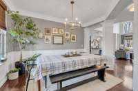 Formal dining room has plenty of space for a large dining table.