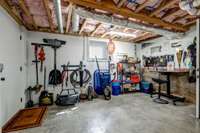 additional space for gardening tools and workshop