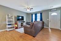 View of the living area    Open floor plan