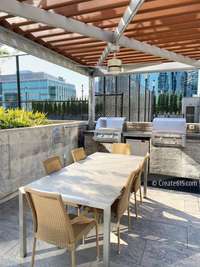 Grilling and dining area.  Outdoor fridge