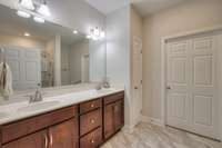 Owner bathroom with double vanities