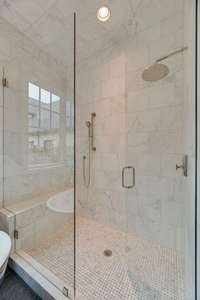 Marble tiled,shower enclosure, including ceiling!