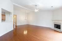 Dining area with chandelier