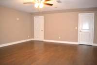 Large bonus room with 1/2 bath! Closet too