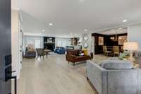 Entryway showing the Open Floor Plan. Living room, dining and Open to the kitchen.