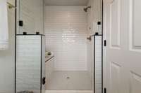 Master Bathroom with Custom Tile in the spacious shower