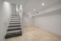 Basement with tile floors