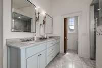 Double vanities with plenty of counter space