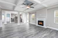 Incredible view of the Open Concept Design showcasing how the Living Room, Kitchen, and Formal Dining Room open up to each other