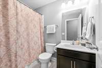 It's such a quaint guest bathroom!