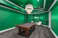 Pool room or use as a wine room.