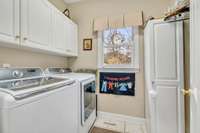 Spacious Laundry Room w/ Cabinets