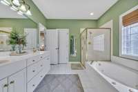 Primary Bathroom With Double Vanities