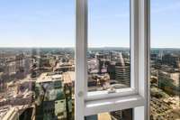 A very unique feature in a building of this height is operable windows in the bedroom and living room, allowing fresh air to fill the space