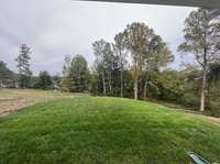 Pictured here is a view from the covered rear patio.