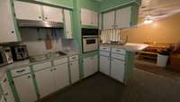 Kitchen with view of dining room