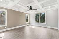 Owners' Suite On Main Level With Coffered Ceiling