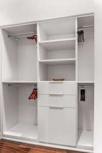 A secondary closet in the Primary Bedroom provides additional storage options for clothing or linens