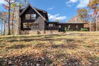 The beautiful cabin fits perfectly here.  The septic permit says 2 bedroom, but the current owners have a flex room that was used as a third.