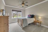 Guest room with oversized closet.