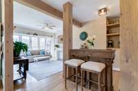 Sun room and coffee bar area.