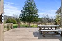 Back deck overlooking the back yard and pasture.