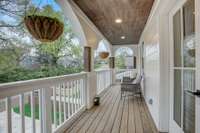 An abundance of outdoor space. Another wrap porch located on third floor.