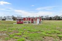 This adorable red chicken coop features water AND electric! Even your chickens can live in luxury!  2491 Taylor Ln  Eagleville, TN 37060