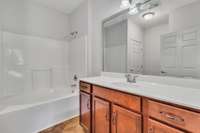 Mstr bath Soaking Tub and Shower combo. Large walk in closet is also located off this bathroom Suite.